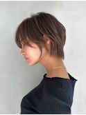 【GEEKS渋谷】小顔/ナチュラルショートウルフ/グレージュ/透明感