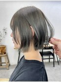 ブリーチなしダブルカラー/オリーブ/くびれボブ/グレージュ/静岡