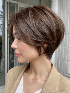 レリーキルト 岡本(RelyQuilt) 顔型診断ショートボブ×似合わせ大人可愛く[岡本/摂津本山]