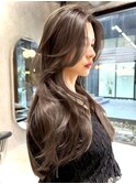 レイヤーカット 顔まわりカット 韓国ヘア 色気ヘア かきあげ前髪