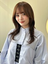 ユニバイリサ 天神大名店(uni by risa)&nbsp;レイヤーカット 前髪カット 顔周りレイヤーアッシュベージュ