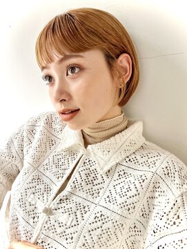 ソワ オモテサンドウ(SOIE OMOTESANDO) 【SOIE】オレンジのハイトーンボブ