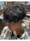 大分メンズカットマッシュ波巻きスパイラルパーマ眉毛men's