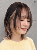 ハッシュカット×インナーカラーくびれショート