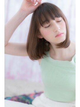 ミック 日暮里店(miq) シアカラー＆シースルーバングナチュラルミディで透明感a1