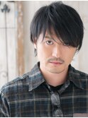 ラフな動きで大人無造作メンズロングウルフヘアj札幌月寒