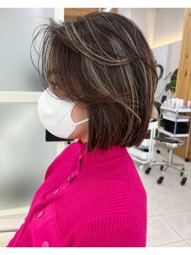 アフロートリノ(AFLOAT Leino) 【修】20代30代40代◎透明感カラー×韓国切りぱなしボブ