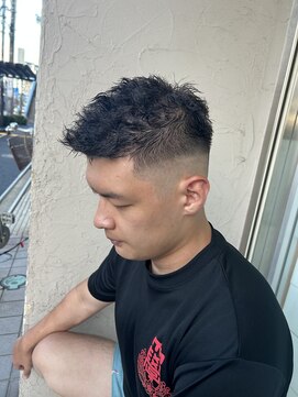 デイジー インデックスヘア 大島店(DAISY index hair) バチイケピンパーマ×フェードスタイル¥12400