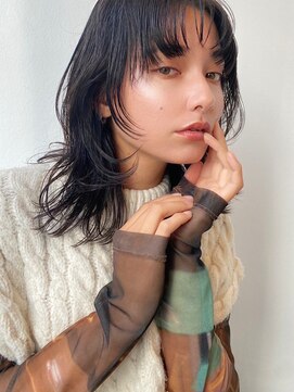 フィーリーカラー 大阪梅田店(feery color) ベージュインナーカラーショートボブレイヤーミディアム前髪