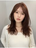 上品なレイヤーカット/シースルーバング/ベージュブラウン