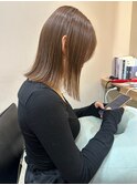 ブラウンカラーミルクティーベージュブリーチなしダブルカラー