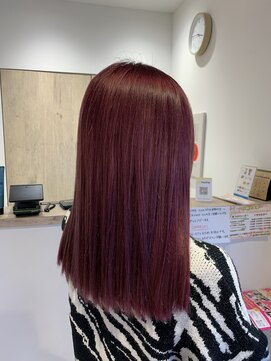 アズールサン 草加西口店(azule-sun) ダブルカラー,プラムピンク,ケアブリーチ【草加】