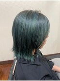 結べるボブ小顔ネオウルフナチュラルグリーン大人かわいい