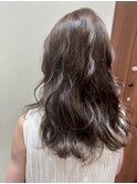 大人可愛い透明感グレージュ×立体感クセ毛風パーマ20代30代40代