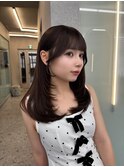 市野瀬裕奈/博多韓国ヘア/顔周りカット/レイヤーカット/暗め