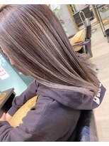 エヌプラスリタ 近鉄八尾(N+lita)&nbsp;くびれヘアアプリコットオレンジハイライトカラーサーフカラー
