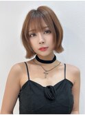 ミニウルフ×チェリーブラウン[くびれヘア/イメチェン/夏]