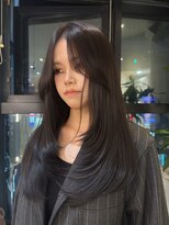 ジーナ 渋谷駅前(Zina)&nbsp;オリーブブラウン×ザクザクレイヤー