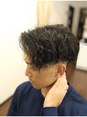 ツーブロック+ツイストピンパーマ