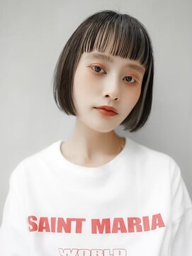 ギークス(GEEKS) 【GEEKS渋谷】オン眉ボブ/アンブレラカラー/初ブリーチ/冬カラー