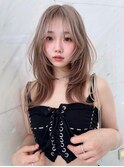 韓国ヘアーハッシュカットレイヤーカットグレージュブリーチ無し