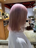 ナチュラル ヘアーデザイニング(Natural hair designing) タッセルボブ/切りっぱなしロブ/桜ピンク/ミルクティーピンク