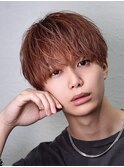 束感マッシュ　レッドカラー　鹿児島メンズ