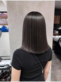 髪質改善カラー×ダークグレージュハイライトボブ