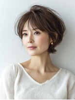Heart's美人設計と白髪ぼかし専門店 青山表参道店 脱白髪染め/ショートヘア【ハーツ】&nbsp;白髪ぼかし脱白髪染め似合わせショートボブ40代50代60代