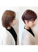 【ビフォーアフター】耳掛け透け感ショート