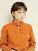 黒髪/グレーベージュ/レイヤーロング/前髪パーマ[新宿駅]