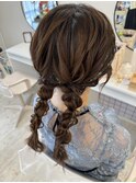 ツイン編み下ろし/梅田ヘアセット