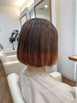 パステルアトリエドゥ(PASTEL ATELIER DEUX) 裾カラー ブラウン×ピンクオレンジ