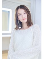 ケアリー 浦和美園(Carelly)&nbsp;大人かわいい前髪セシルカットココアブラウンフリンジウェーブ