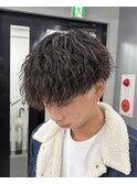 広島メンズ/ツイストスパイラル/王道パーマ/前髪下ろし