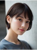 前髪顔まわりカット/外ハネボブ/丸みボブ/ショートボブ