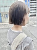 20代30代ミニボブココアブラウン小顔美肌ストレート丸み