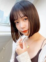 アース 栄店(HAIR&MAKE EARTH)&nbsp;earthショートレイヤーボブミルクティー丸みショートボブ