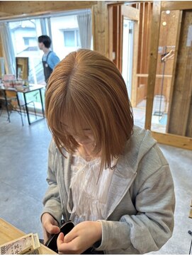 アフターニュース 新潟(afternews) ボブ/アプリコットベージュカラー/ブリーチ/ダブルカラー/駅南