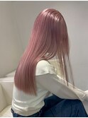 17530髪質改善全頭ブリーチリタッチカラーホワイトピンク