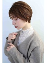 ムウ 難波(MOU) ボブクールショート前髪イメチェンピンクベージュ30代40代50代