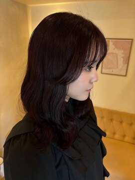 LUVISM 栄店/名古屋/ダブルカラー/ブリーチ/顔周りレイヤー/学割【5月1日OPEN(予定)】 ボルドー/チェリーレッド/韓国ヘア/ダブルカラー/yuria