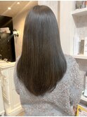 福山美容室Caary髪質改善オリーブベージュ艶髪レイヤーカット