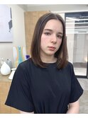 アッシュブラウン×ストレートロブ