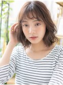 前髪カール小顔バレイヤージュ大人ボブパーマc5大宮20代30代40代