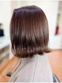 大人可愛い髪質改善カラーラベンダーベージュくびれ透明感