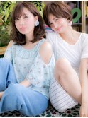 大人かわいいモテ系斜めバング春パーマc5戸田公園20代30代40代