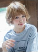 デザインカラー/シルキーベージュ/グレージュカラー/斜めバング