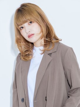 デイジー インデックスヘア 大島店(DAISY index hair) マッシュボブウルフ_前髪マチルダボブピンクベージュ