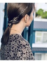 ヘアースタジオ エフ(Hair studio f) タイトポニー×金箔アレンジｂｙ川越